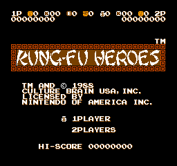 Kung-Fu Heroes Title Screen